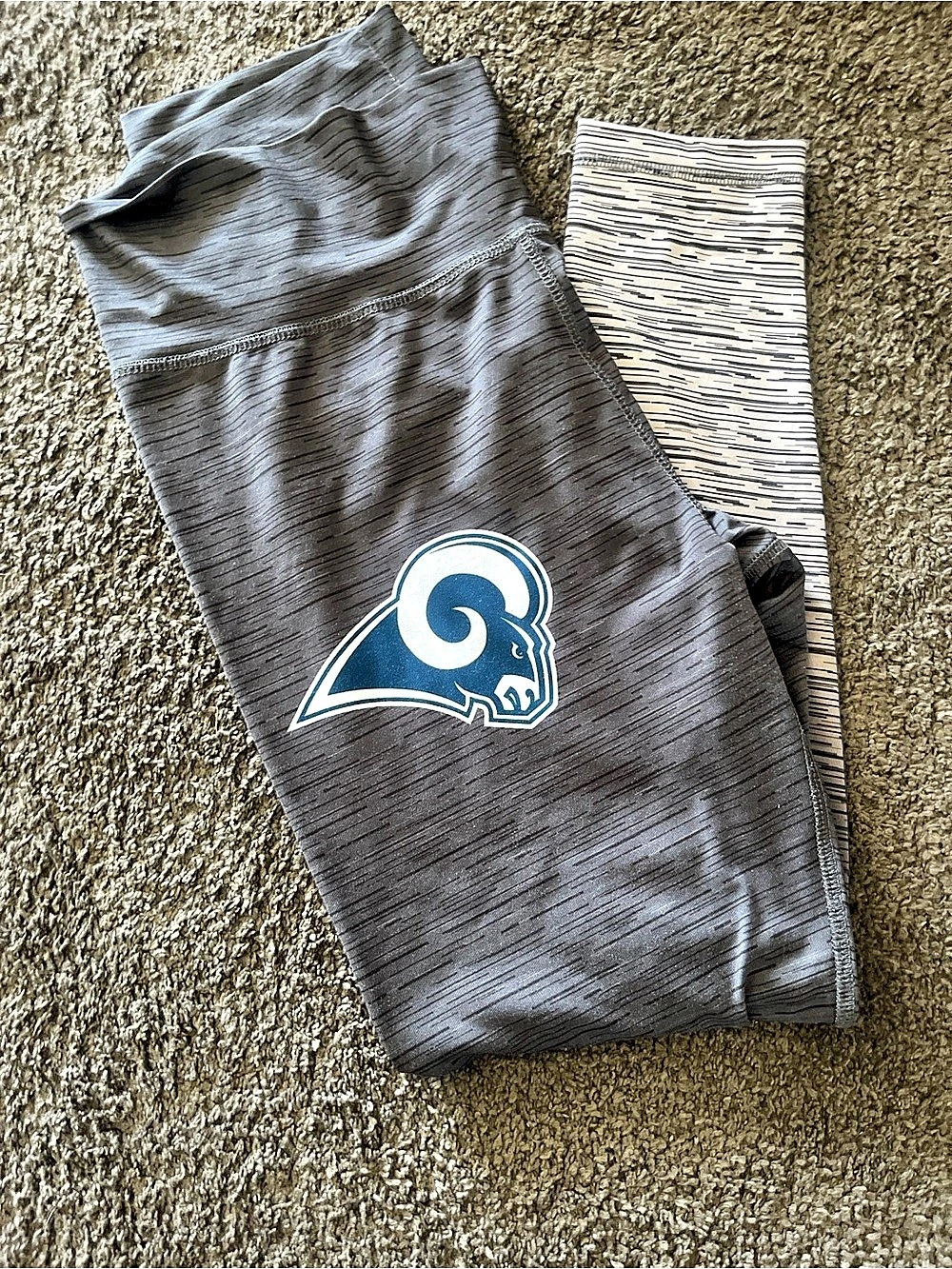 NFL Team Apparel Los Angeles Rams Space Dye Leggings Gray & Blue Large